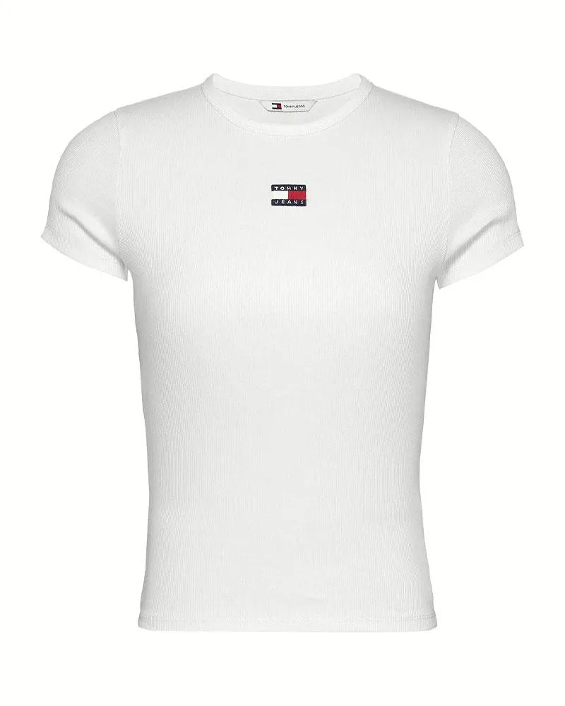T-Shirt Slim Rib Badge Donna