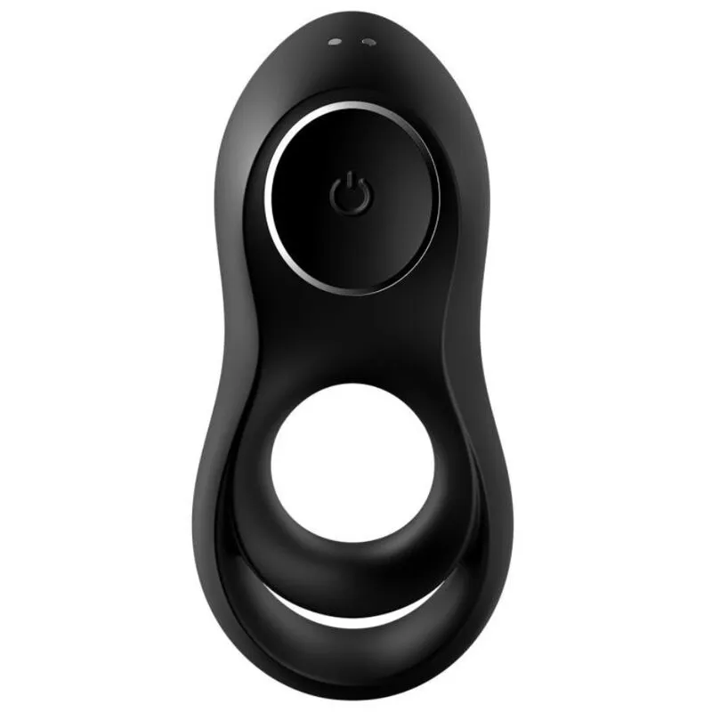 Anneau vibrant duo Satisfyer Légendaire Noir, stimulation pénis testicules, silicone médical, garantie 15 ans, sextoy couple