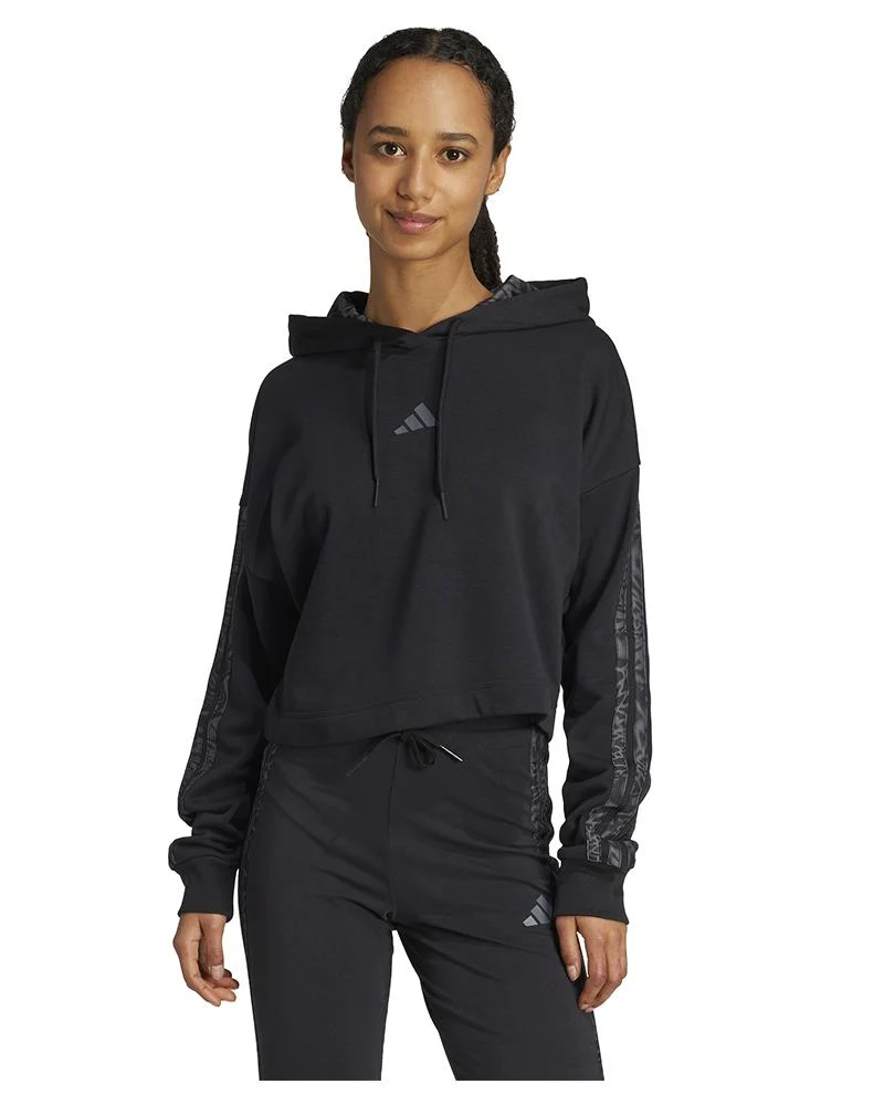 Felpa Donna Essentials 3 Stripes Print French Terry