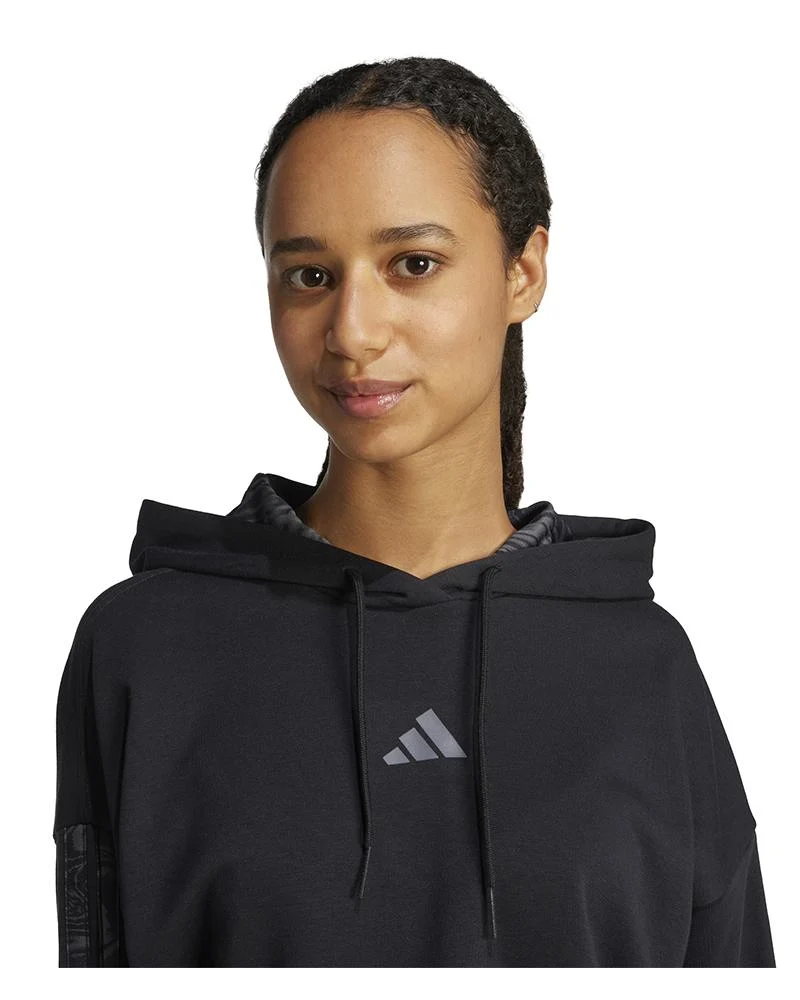 Felpa Donna Essentials 3 Stripes Print French Terry