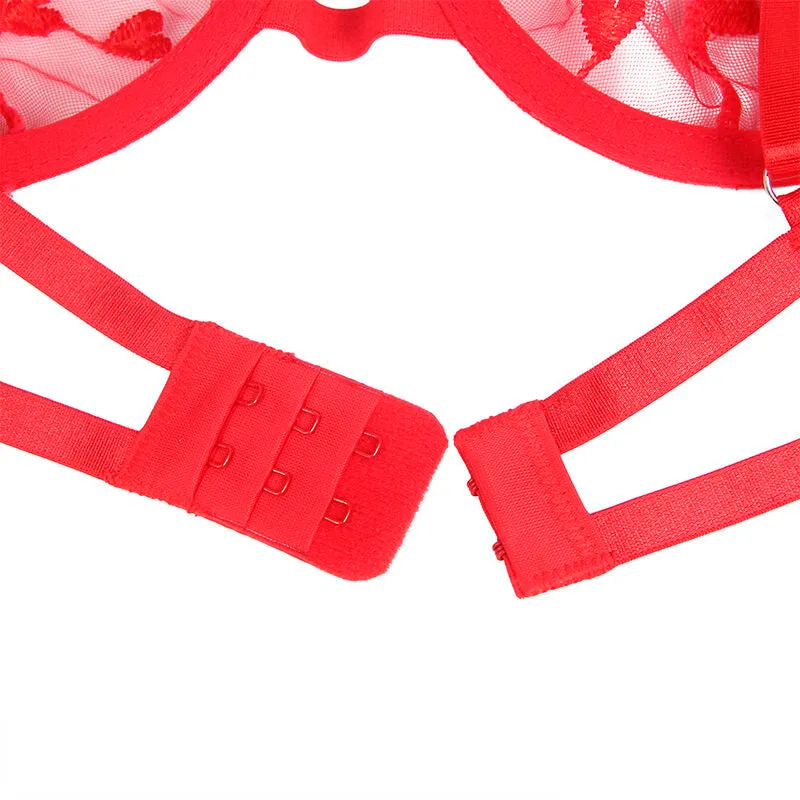lingerie sexy Subblime grande taille confort américaine imprimé coeur rouge soutien élégante dentelle extensible raffinée séduisante voluptueuse