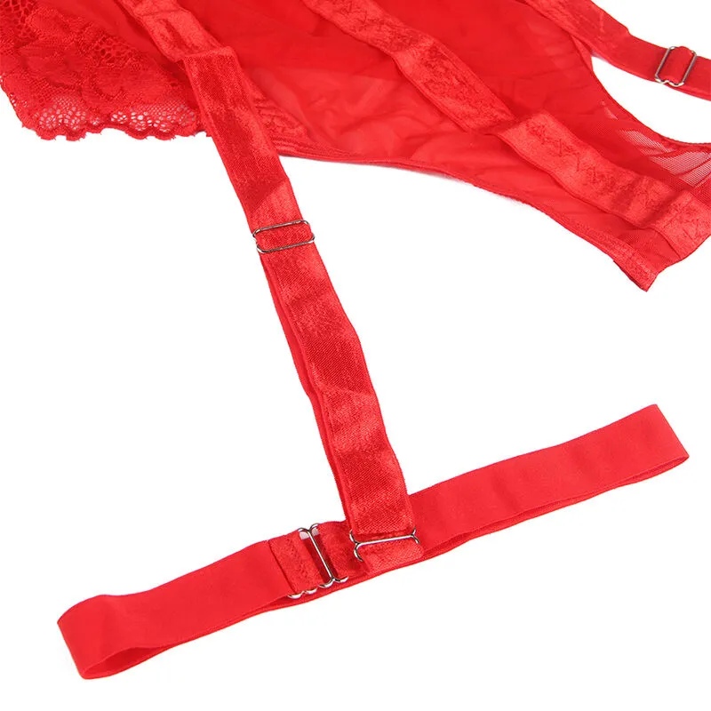teddy justaucorps lingerie dentelle rouge amincissant séduisant portejarretelles anneaux jambe sculptant ajustable extensible confortable sensuel élégant raffiné sublime