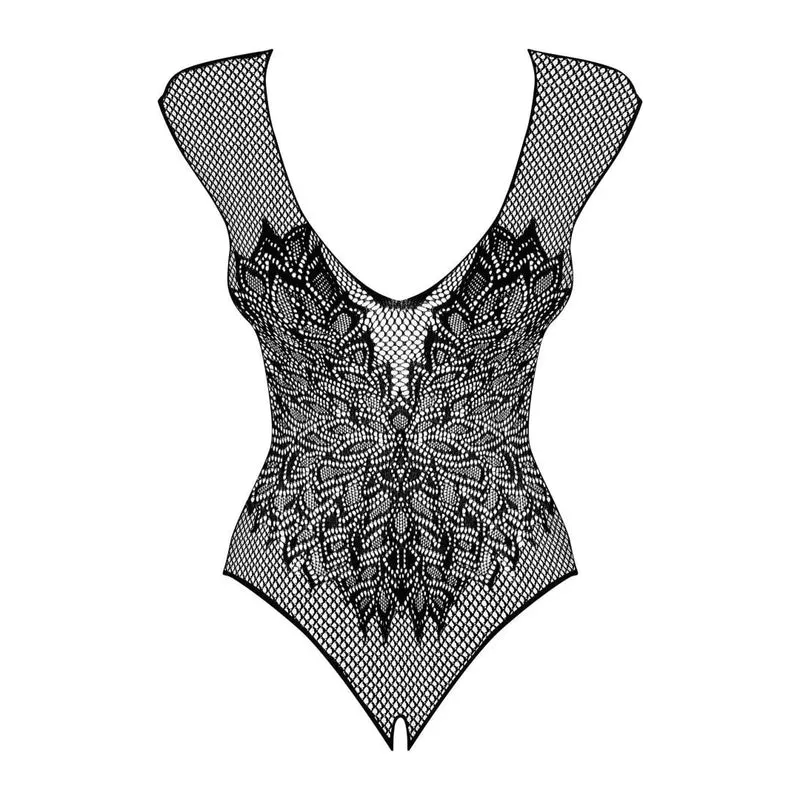 body ouvert noir résille élastique semi transparent ailes délicates sensuelle sexy élégante mystérieuse ajustement confortable extensible nylon élasthanne