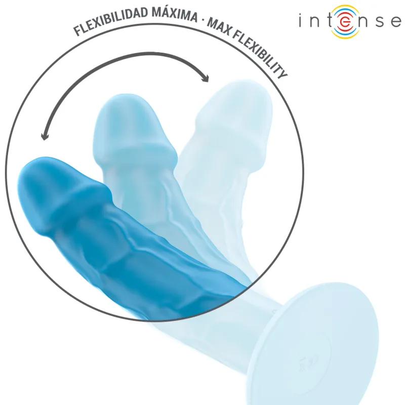 Vibromasseur réaliste silicone INTENSE Phoebe 10 vibrations télécommande bleu stimulation profonde sextoy couple eroticosexuels