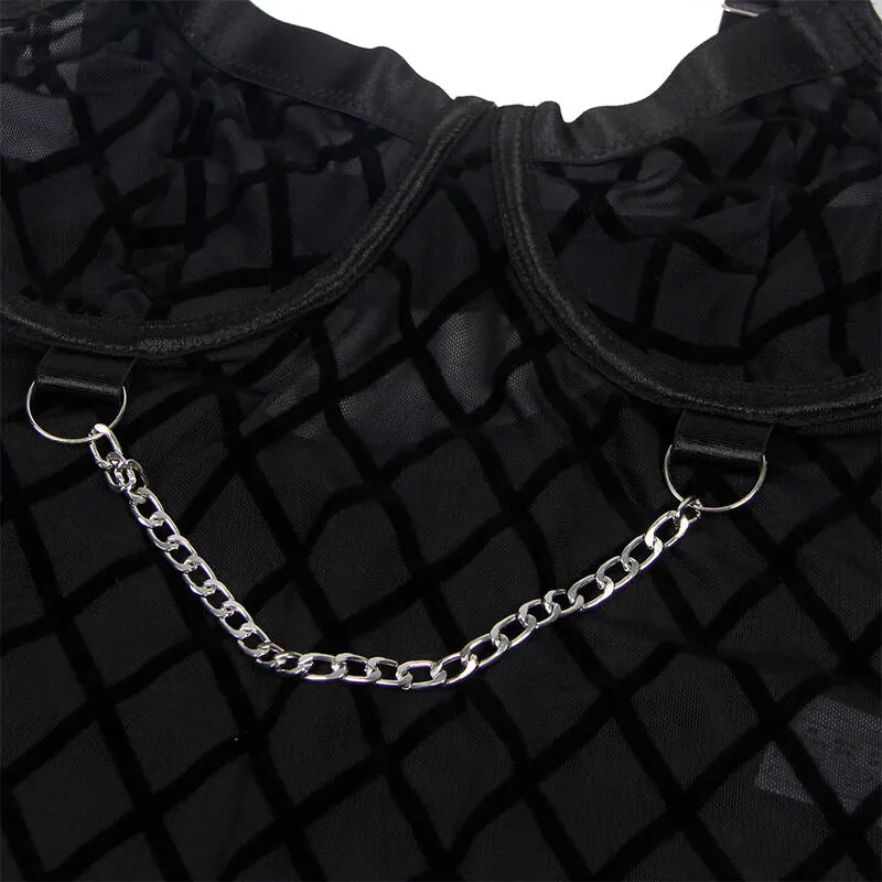 justaucorps lingerie sexy noir chaînes sublimant silhouette confort haute qualité élégante audacieuse chic glamour extensible douceur ajustement femmes