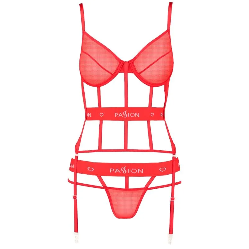 Corset Rouge Sexy Transparente String Inclus Bretelles Réglables Matériau Élastique Maintien Optimal Confort Ajustable Fabrication Européenne Boîte Cadeau Présentation Séduction