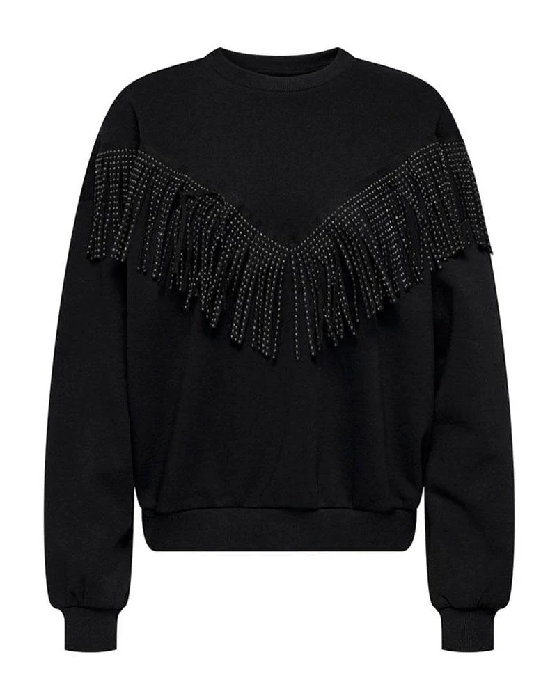Felpa O-Neck Fringe Donna