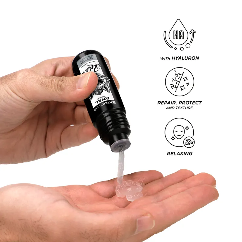 lubrifiant anal réparateur relaxant hydratant hyaluronique longue durée action compatibilité préservatifs sextoys silicone format voyage discret flacon pratique nettoyable soins