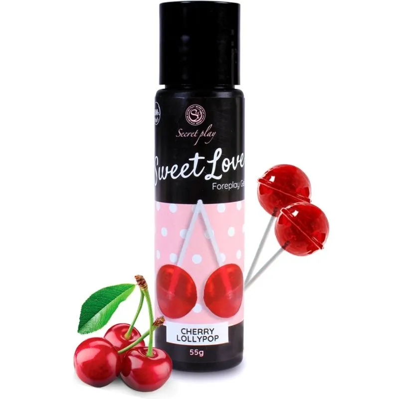 Gel lubrifiant comestible à la cerise Sweet Love Secretplay 60ml sextoy intime couple amour érotique aphrodisiaque