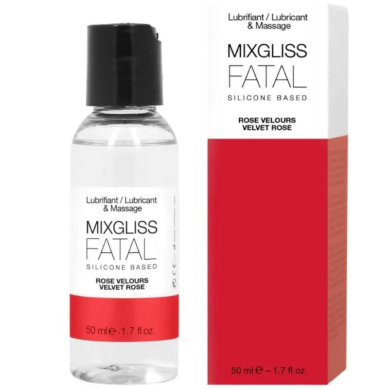 lubrifiant silicone parfum rose Mixgliss Fatal 50ml longue durée texture non grasse satinée lisse sensation massage intime discret portable français