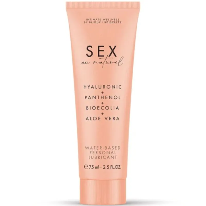 Lubrifiant personnel à base d'eau 75 ml hyaluronique panthenol bioecolia aloe vera tube plastique carton rose pâle intimité bien-être naturel