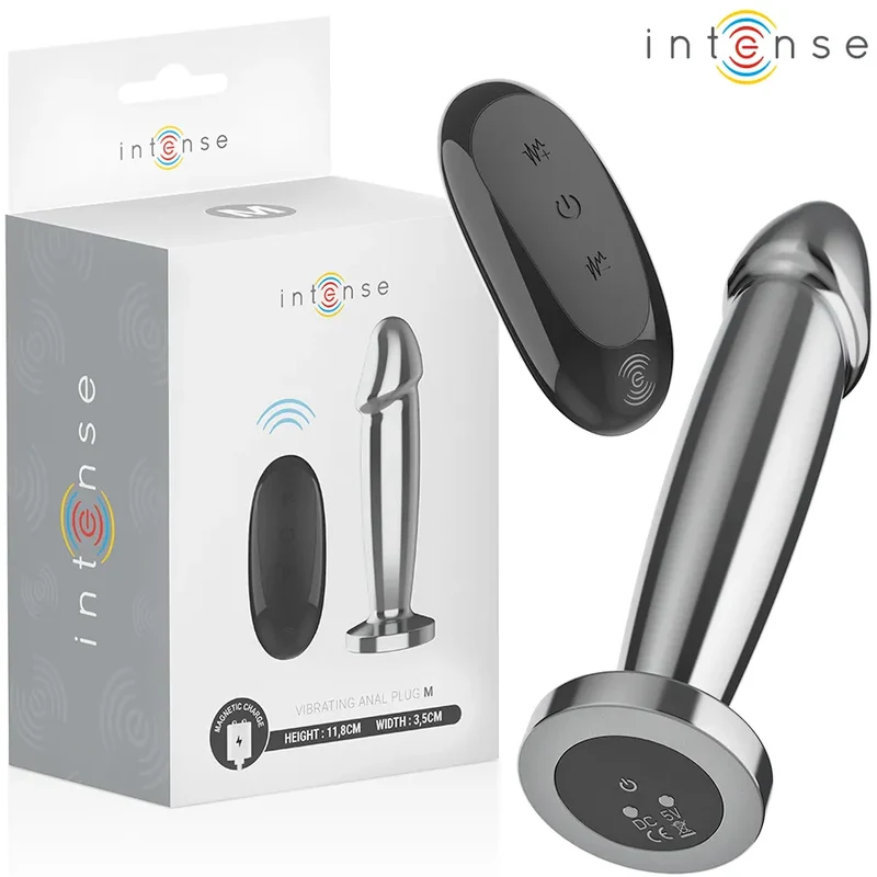 Plug anal vibrant métallique avec télécommande 10 vibrations design M aluminium haute qualité sextoy intime pour adultes couples