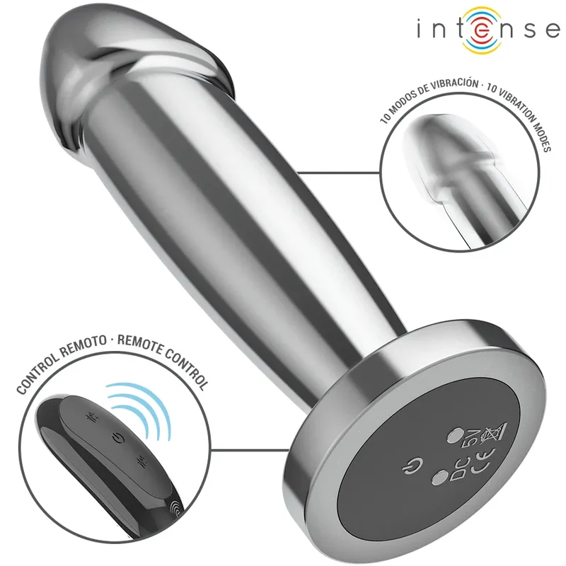 plug anal vibrant inoxydable compact discret ergonomique base large sécurisée insertion confortable télécommande sans fil dix vibrations réglables