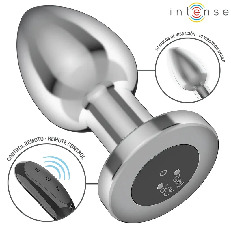 Plug anal vibrant métal 10 vibrations télécommande sécuritaire design élégant stimulation intense sextoy couple plaisir intimité