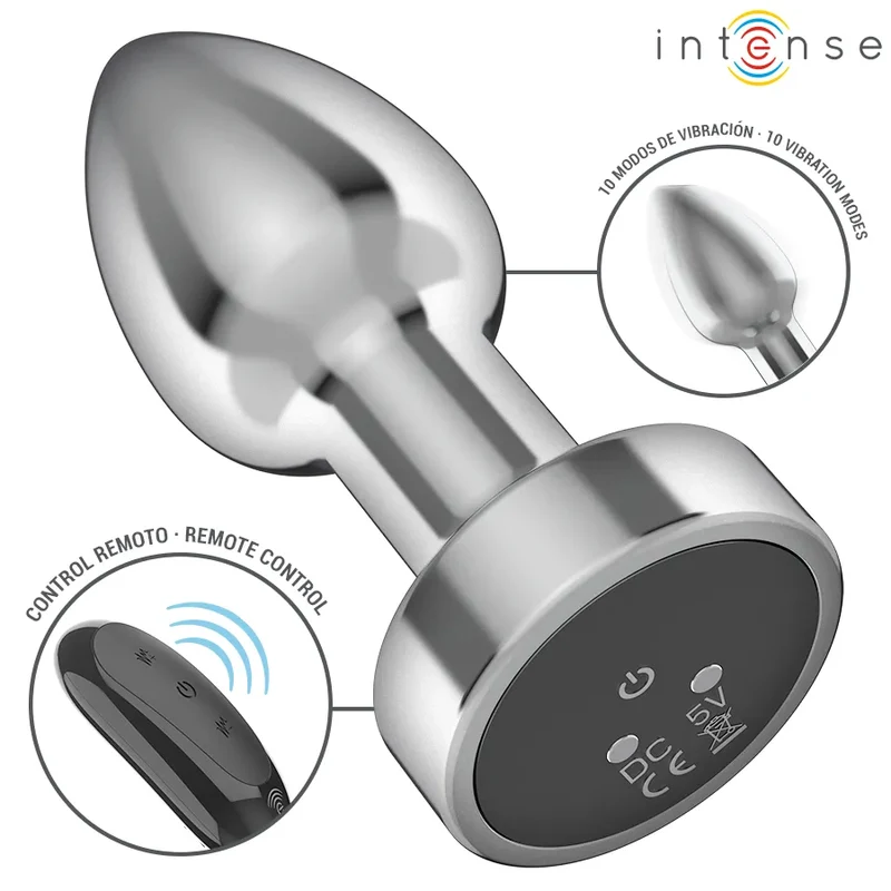 Plug anal vibrant métal 10 vibrations télécommande sécurisé confort intimité discrétion taille S couple sextoy bien-être