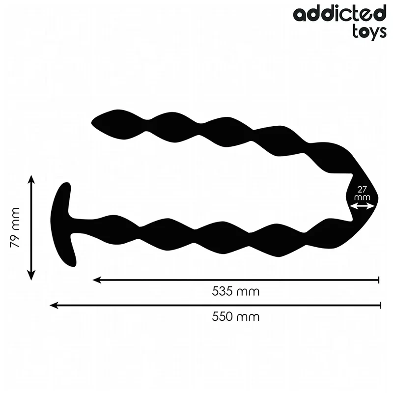 Plug anal extra long 11 perles silicone Addicted Toys stimulation progressive profonde sécurité discrétion couple sextoy intimité bien-être