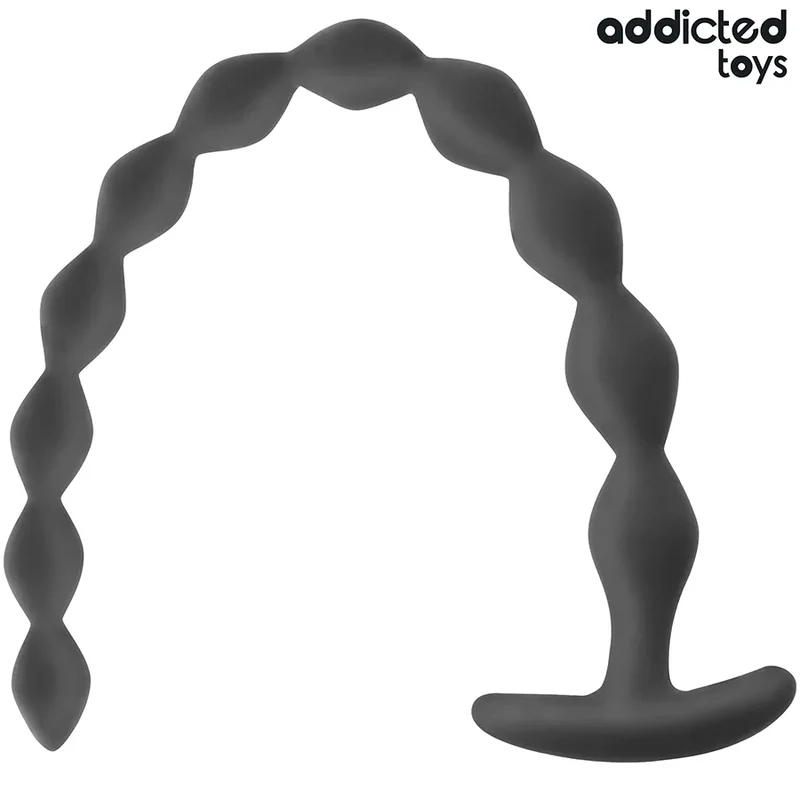 Plug anal extra long 11 perles silicone Addicted Toys stimulation progressive profonde sécurité discrétion couple sextoy intimité bien-être
