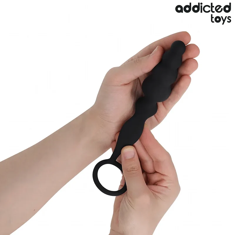 Plug anal avec anneau testiculaire Addicted Toys - Modèle 5 - Silicone flexible - Design gradué - Sécurité maximale - Expérience intense - Sexe - Sextoy