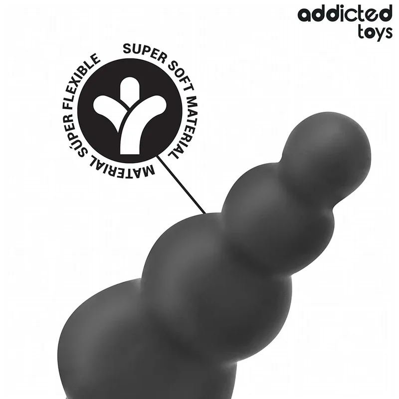 Plug anal avec anneau testiculaire Addicted Toys - Modèle 5 - Silicone flexible - Design gradué - Sécurité maximale - Expérience intense - Sexe - Sextoy