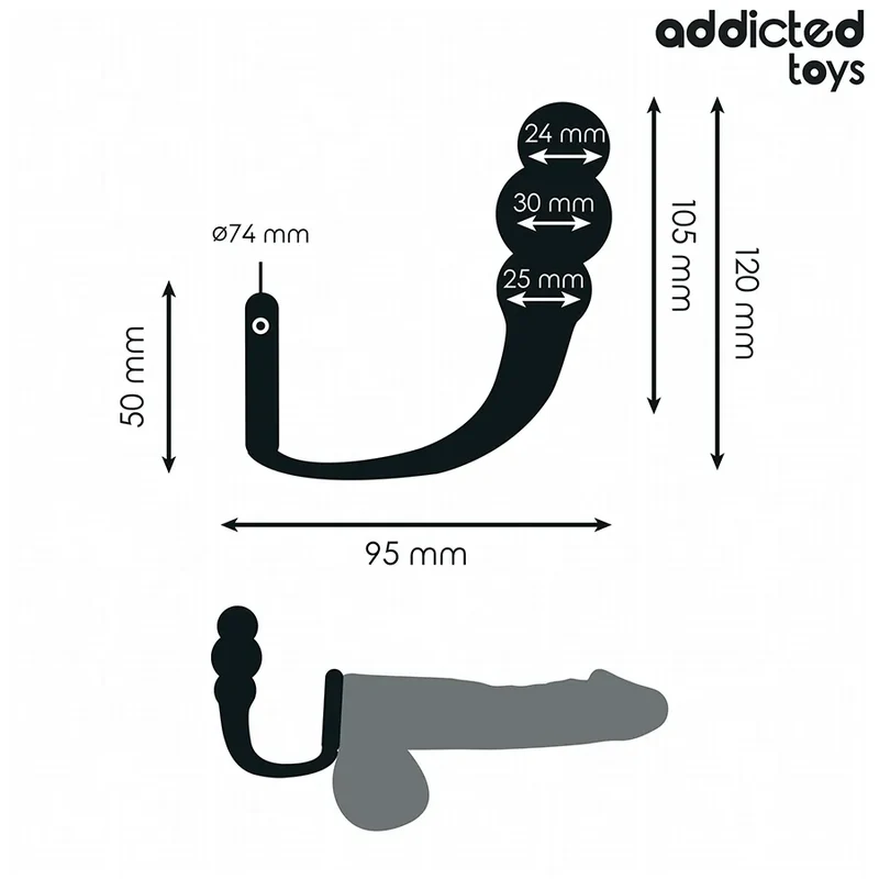 Addicted Toys Plug anal avec anneau silicone haute qualité stimulation anale sécurisée design ergonomique Morphologie corps