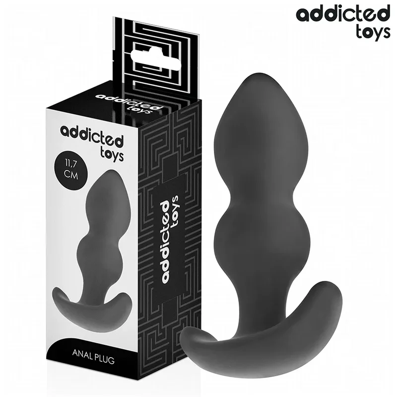 Plug anal Addicted Toys taille L 11,7 cm silicone médical design incurvé stimulation anale profonde couple adultes
