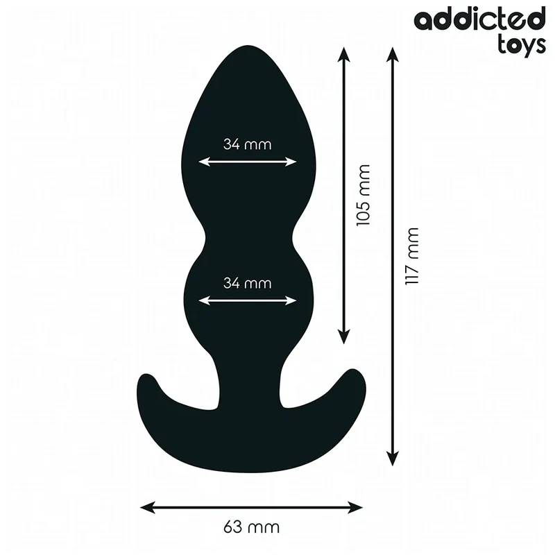 Plug anal Addicted Toys taille L 11,7 cm silicone médical design incurvé stimulation anale profonde couple adultes