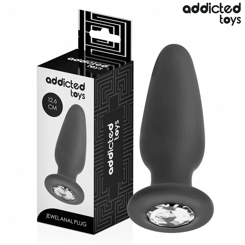 Plug anal Addicted Toys avec bijou Taille L 12,6 cm Silicone doux Confort sécurité Intimité exploration anale
