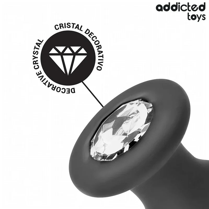 Plug anal Addicted Toys avec bijou Taille L 12,6 cm Silicone doux Confort sécurité Intimité exploration anale