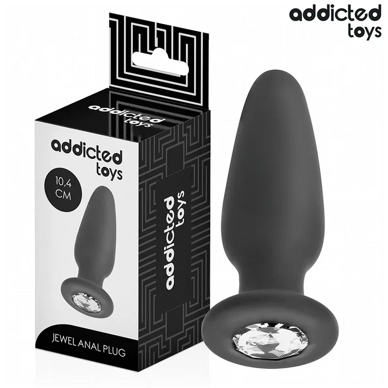 Plug anal avec bijou Addicted Toys taille M 10,4 cm silicone doux design élégant stimulation anale sécurisée sextoy adulte