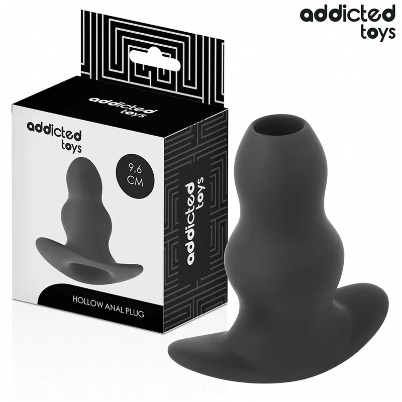 Plug anal creux Addicted Toys Taille M 9,6 cm Design ondulé confortable silicone sécurisé sextoy expérimenté