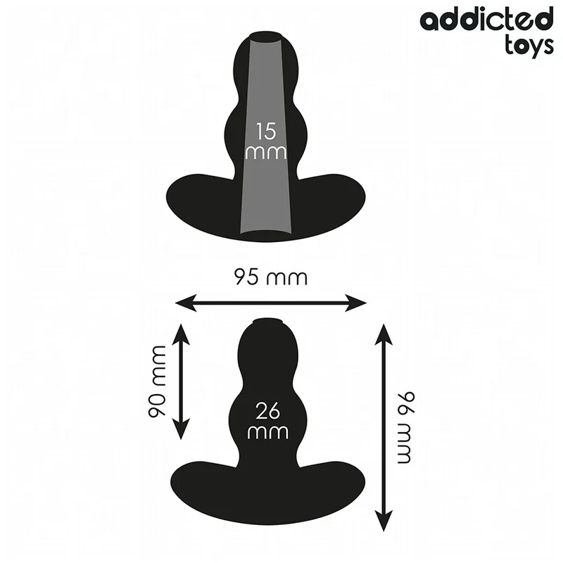 Plug anal creux Addicted Toys Taille M 9,6 cm Design ondulé confortable silicone sécurisé sextoy expérimenté