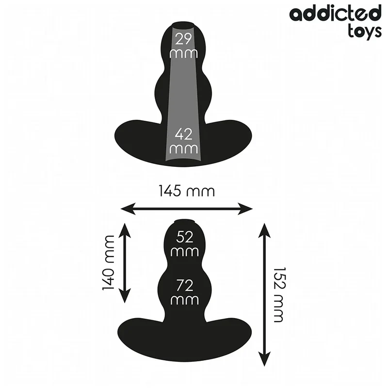 Addicted Toys - Plug anal creux en silicone médical, taille XXL 15,2 cm,刺激 intense, discrétion et sécurité pour les explorateurs expérimentés