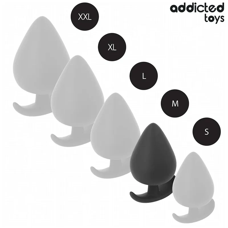 Plug anal confortable Addicted Toys taille M 6,6 cm silicone ergonomique stimulation anale sécurisée lubrifiant inclut couple intimité sextoy discret