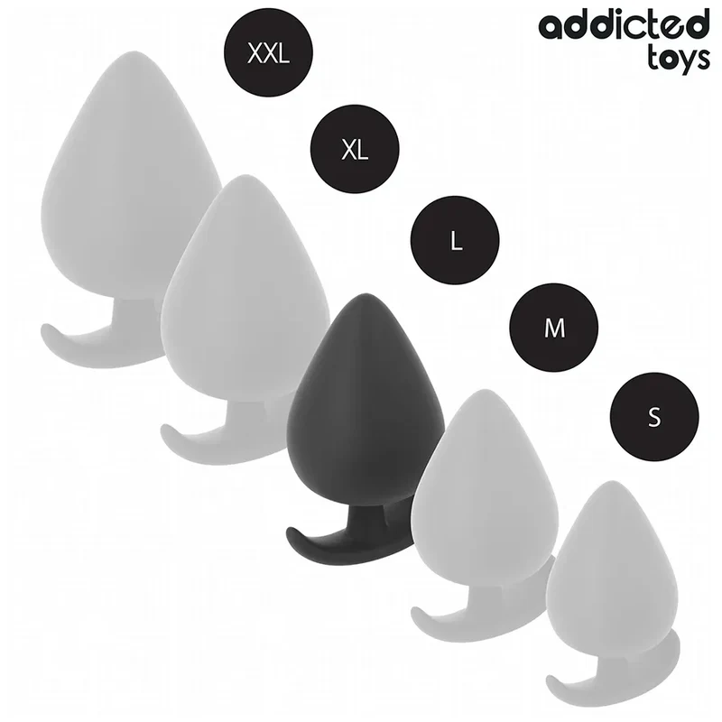 Plug anal conique taille L 8 cm silicone médicaux stimulation anale confortable sécurité base T adultes couple Addicted Toys