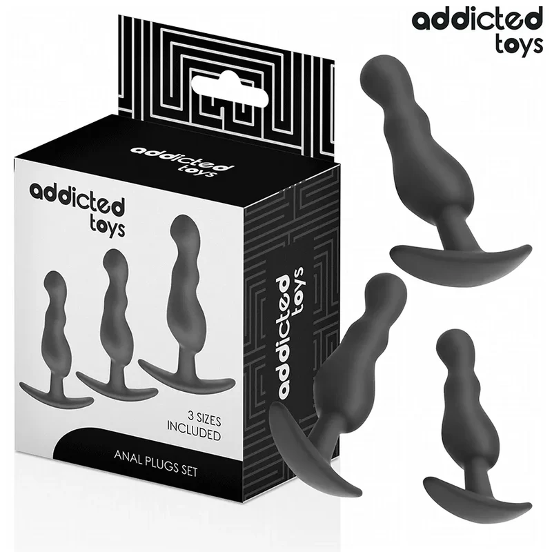 Addicted Toys - Lot De 3 Plug Anal Gradué Design Érgonomique Confortable Sécurité Maximale Sexe Intime Discret Couple