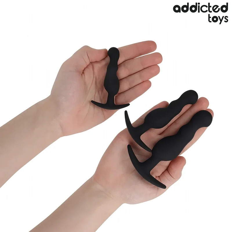 Addicted Toys - Lot De 3 Plug Anal Gradué Design Érgonomique Confortable Sécurité Maximale Sexe Intime Discret Couple