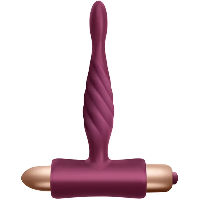 Plug anal vibrant conique stimulateur anal discrétionné débutant sextoy silicone ABS vibrations multi-vitesses étanchéité IPX7