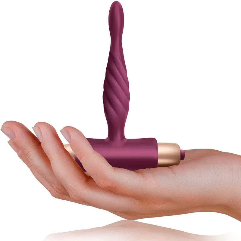 Kit Dare Climaximum Vibrateur Torsadé Plug Anal Débutant Silicone Hypoallergénique Étanche IPX7 10 Vitesses Hélicoïdale Violet Doré Ergonomique
