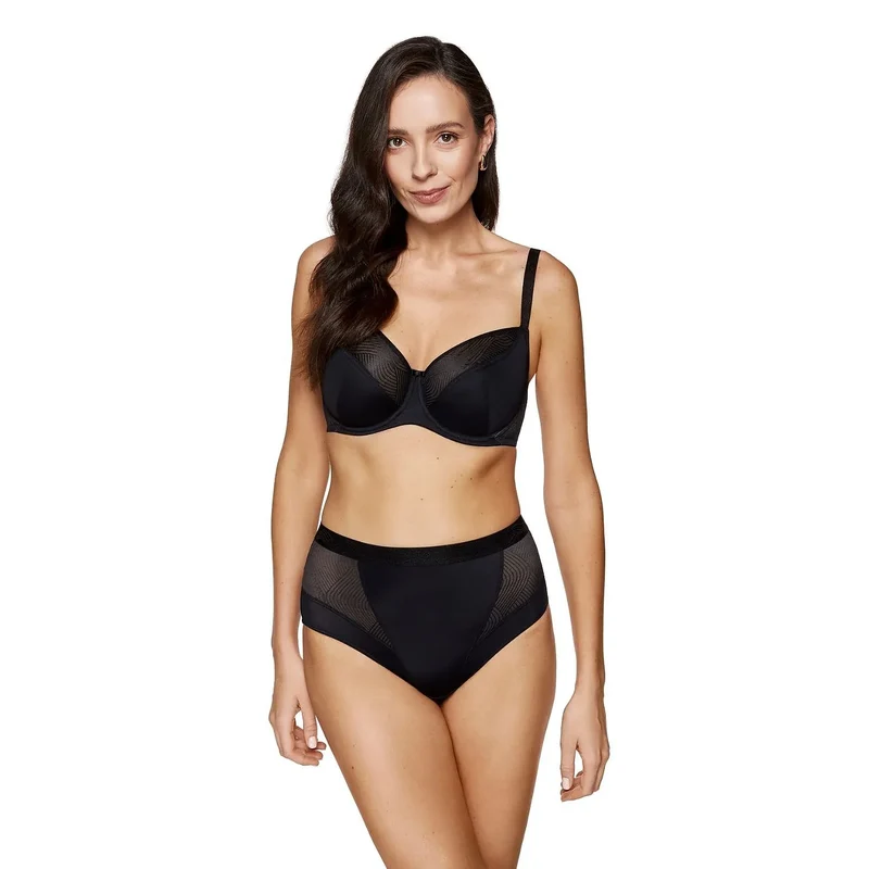 Culottes hautes sculptantes taille abdominale tissu lisse plenu décoratif motif géométrique original gousset coton OEKOTEX certifié fabrication Pologne 36 48