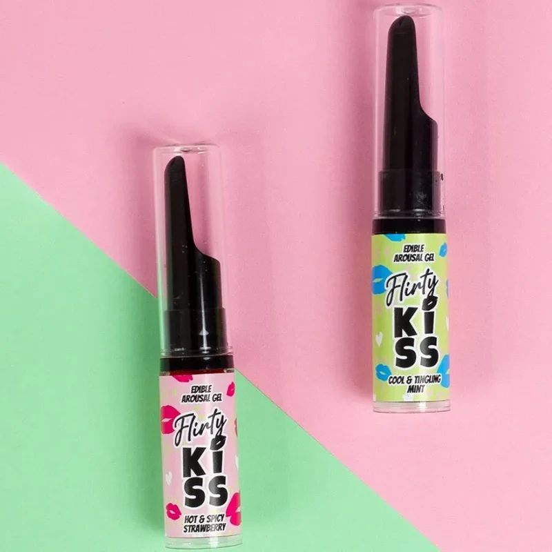 gels coquins comestibles saveur fraise épicée menthe rafraîchissante chauffant vivifiant duo lot 2 flacons 8 grammes pompe hygiénique