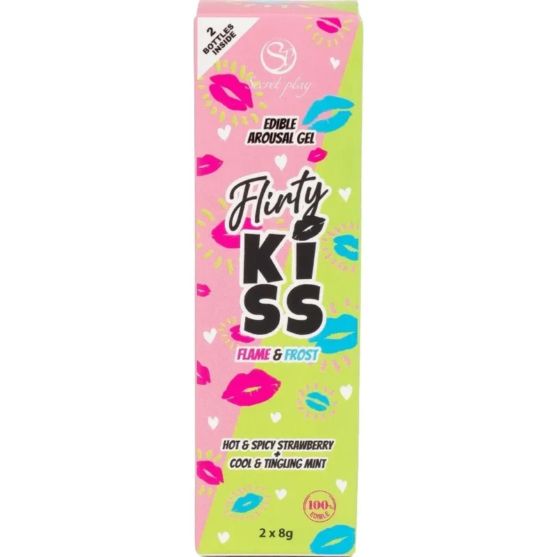 gels coquins comestibles saveur fraise épicée menthe rafraîchissante chauffant vivifiant duo lot 2 flacons 8 grammes pompe hygiénique