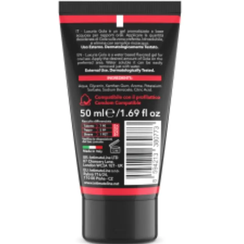 gel lubrifiant oral parfumé fraise 50ml discret élégant tube plastique texture douce compatible préservatifs testé dermatologiquement hydratant sensuel délicat gourmand