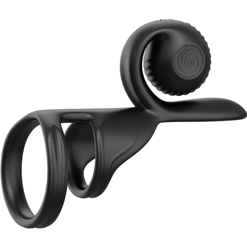 Anneau pénien vibrant Jovi sextoy couples stimulation synchronisée silicone médical hypoallergénique étanche télécommande rechargeable magnétique extensible rainurée discret noir