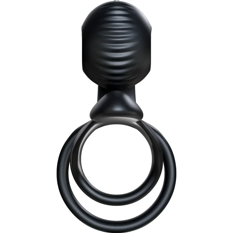 Anneau pénien vibrant Jovi sextoy couples stimulation synchronisée silicone médical hypoallergénique étanche télécommande rechargeable magnétique extensible rainurée discret noir