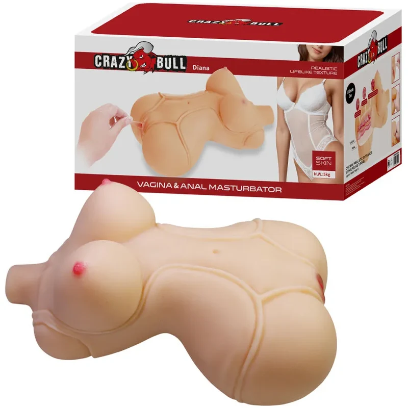 masturbateur féminin réaliste vaginal anal Diana 5kg stable ferme matière thermoplastique douce hypoallergénique facile nettoyer hygiénique discret élégant transportable immersif