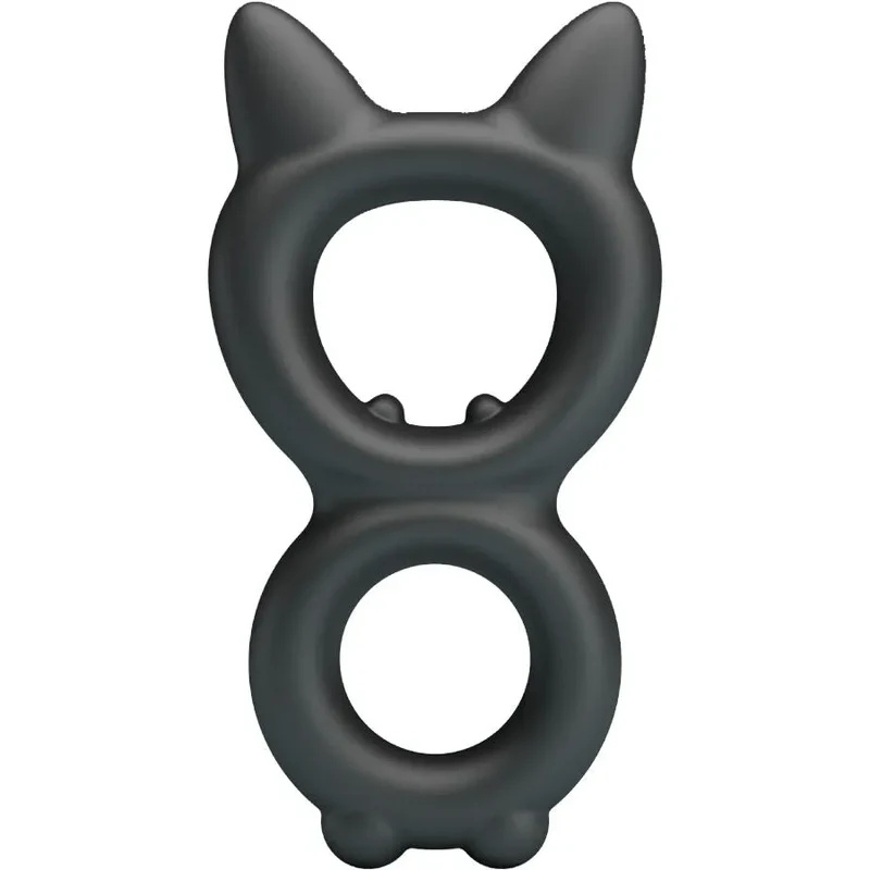 Crazy Bull - Bague en Silicone Double Design Chat Oreilles Pointues Modèle 20 Intimité Sexe Confort Érotique