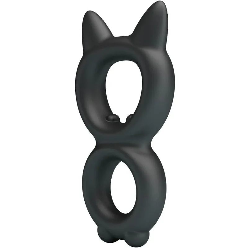 Crazy Bull - Bague en Silicone Double Design Chat Oreilles Pointues Modèle 20 Intimité Sexe Confort Érotique