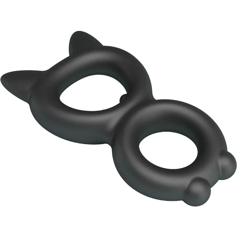 Crazy Bull - Bague en Silicone Double Design Chat Oreilles Pointues Modèle 20 Intimité Sexe Confort Érotique