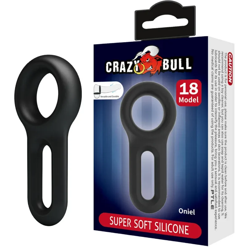 Crazy Bull - Bague en silicone Oniel Modèle 18 - Double anneau oblong silicone souple haute qualité design ergonomique minimaliste contemporain polyvalent durable sécurisé discret jouet érotique cockring public adulte