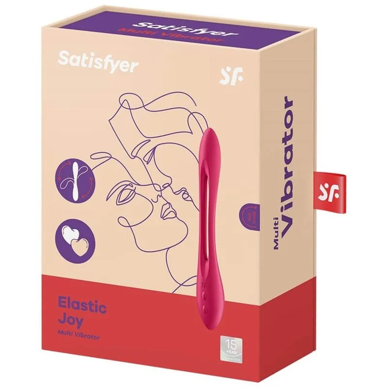 Vibromasseur multi-usage Satisfyer Elastic Joy Rouge stimulation clitoridienne périnéale tétanisationouple silicone médical